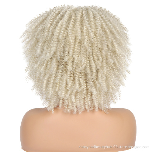 Black Curly Hair Wigs For Black Women Afro Curly Wigs With Bangs Afro Hair Synthetic Heat Resistant Wigs Short